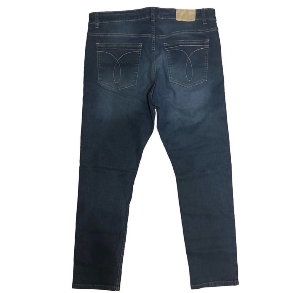 🔹 CALVIN KLEIN Men’s Slim Straight Jeans 38x32 Dark Wash 🔹 - Picture 3 of 10